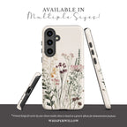 Botanical Wildflower Case Compatible with Samsung Galaxy | Minimalist Vintage Floral Meadow Aesthetic Soft Neutral Nature Garden Design