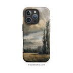 Moody Landscape Phone Case Compatible with iPhone MagSafe | Stormy Sky Nature Art | Rustic Scenic Aesthetic Multi-Size Gift by WhisperWillow Studios