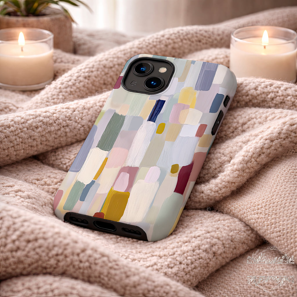 Pastel Color Block Phone Case | Compatible with iPhone | Abstract Aesthetic Geometric Art Cover