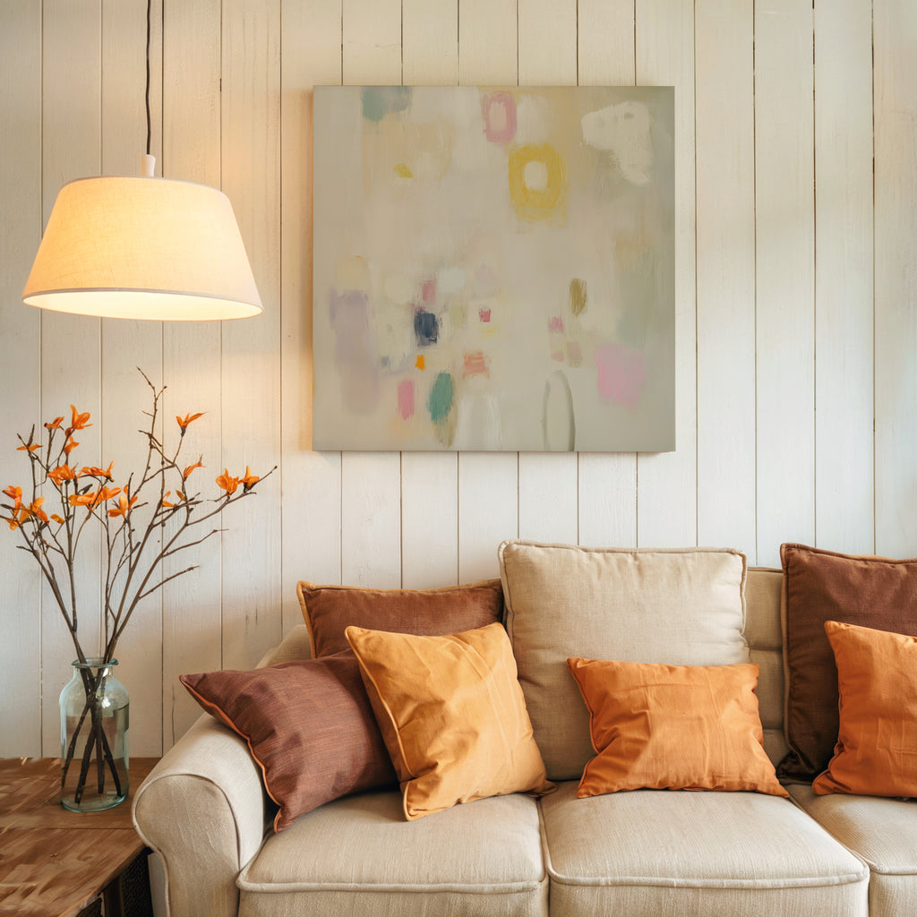 Abstract Pastel Canvas Wall Art | Modern Minimalist Color Block Patterns | Joyful Colorful Home Decor