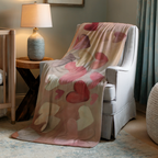 Painted Heart Throw Blanket | Romantic Pastel Abstract Art | Valentine's Day Home Decor