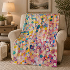 Colorful Floral Abstract Throw Blanket - Pastel Spring Flowers Gift