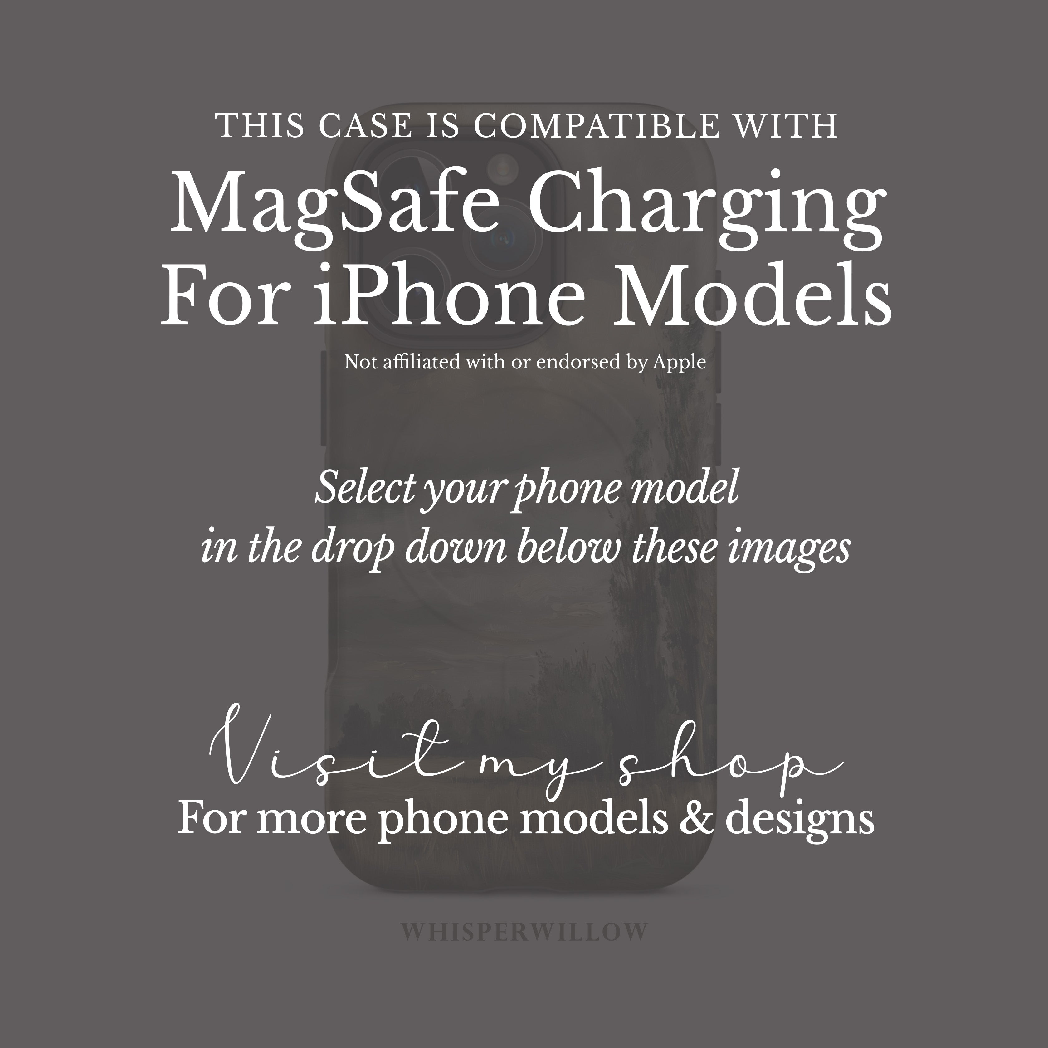 Moody Landscape Phone Case Compatible with iPhone MagSafe | Stormy Sky Nature Art | Rustic Scenic Aesthetic Multi-Size