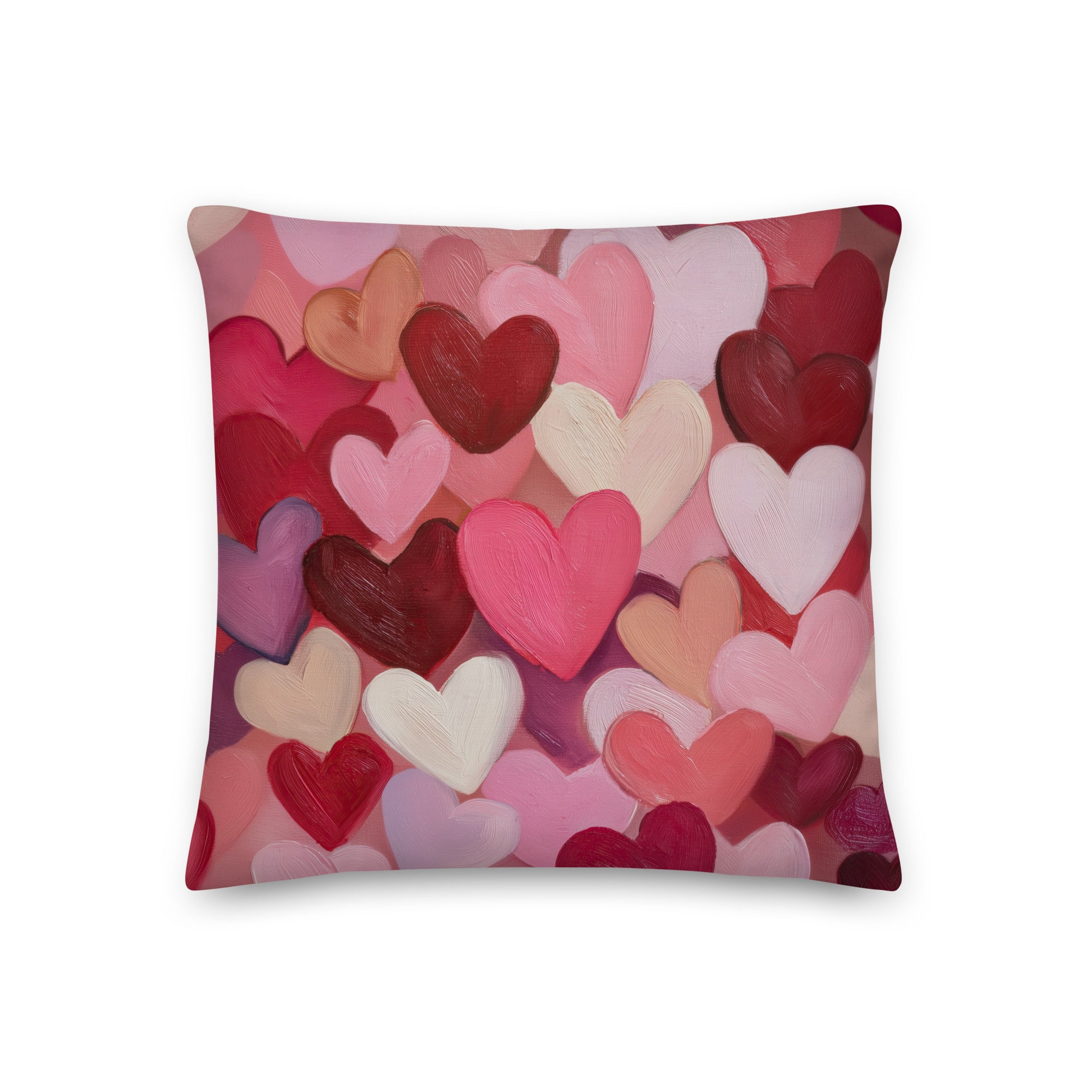 Dekokissen mit rosa-rotem Herz | Abstraktes Liebesdekor | Romantisches Dekokissen für Valentinstag