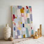 Abstrakte Leinwandbilder mit Pastellblöcken – Modernes, minimalistisches und zeitgenössisches Design
