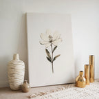 Magnolien-Leinwandbild | Vintage-Illustration mit weißen Blumen | Schlichte, elegante und klassische Dekoration