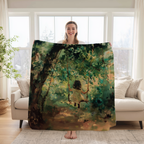 Enchanted Forest Throw Blanket - Swinging Child Whimsical Woodland Gift by WhisperWillow Studios Home Decor Gift