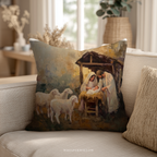 Coussin décoratif Crèche - Coussin de Noël Sainte Famille