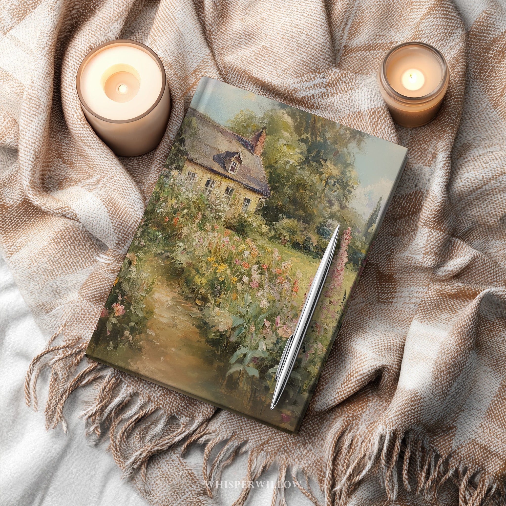 English Garden Journal | Floral Cottagecore Hardcover Notebook | Botanical Meadow Wildflower Lined Perforated Pages 8x5.75