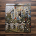 Patriotic Cottage Garden Throw Blanket - American Wildflower Farmhouse Gift