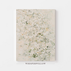 White Wildflower Meadow CANVAS Wall Art - Soft Neutral Botanical Nature, Abstract Floral Home Decor, Large Statement Print by WhisperWillow Studios Home Decor Gift