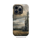 Moody Landscape Artistic Phone Case | Compatible with iPhone Models | Storm Sky Nature Scenic Neutral Rustic Gift by WhisperWillow Studios
