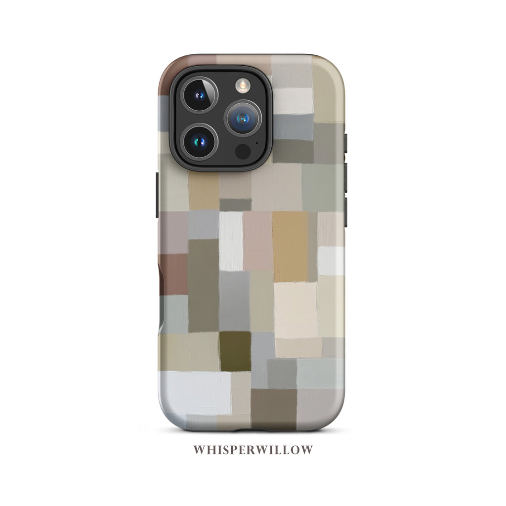 Neutral Aesthetic Phone Case | Minimalist Abstract Art | Compatible with iPhone | Modern Soft Color | Artistic Chic Gift by WhisperWillow Studios