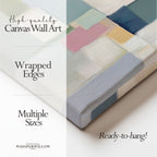 Pastellfarbenes geometrisches Leinwandbild – Abstrakter moderner minimalistischer Druck in sanften Farbblöcken