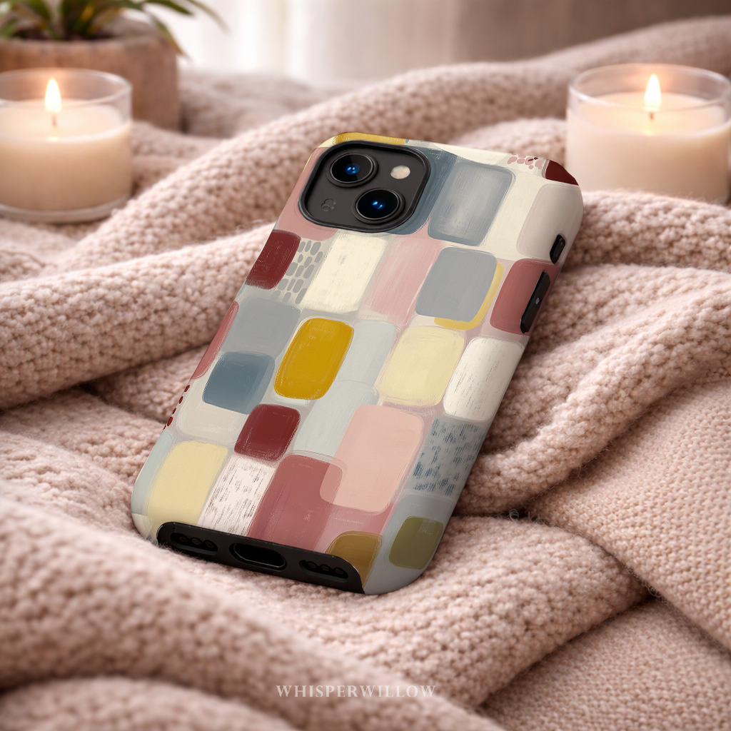 Geometric Abstract Phone Case | Compatible with iPhone Models | Colorful Minimalist Aesthetic Art Gift