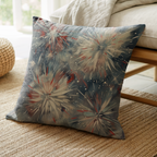 Abstract Fireworks Floral Throw Pillow and Case - Red White Blue Patriotic Home Decor by WhisperWillow Studios Gift