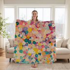 Colorful Floral Abstract Throw Blanket - Pastel Spring Flowers Gift
