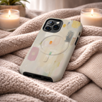 Abstract Pastel Art Magnetic Case | iPhone Compatible | Colorful Minimal Design Cover