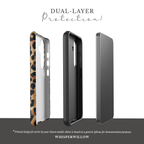Leopard Print Dual Layer Phone Case | Compatible with Samsung | Matte Protective Cover