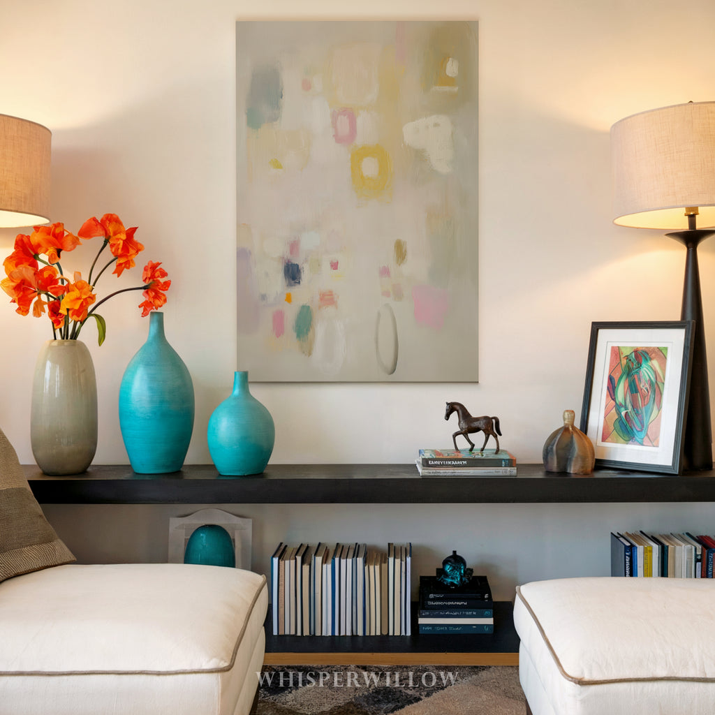 Abstract Pastel Canvas Wall Art | Modern Minimalist Color Block Patterns | Joyful Colorful Home Decor