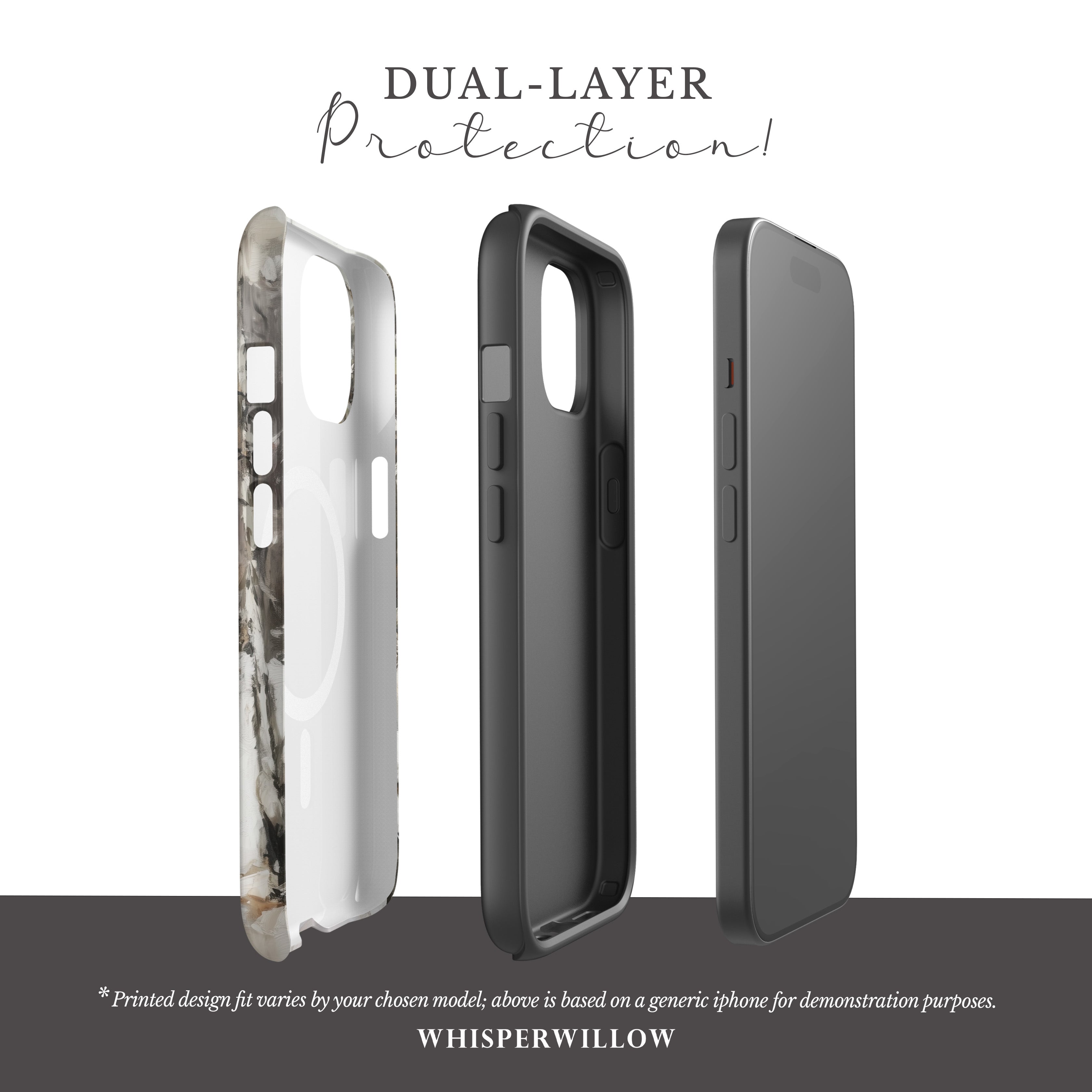 Aesthetic Winter Deer Phone Case | Compatible with MagSafe Charging | Forest Snow Wildlife Art | Gift for Him