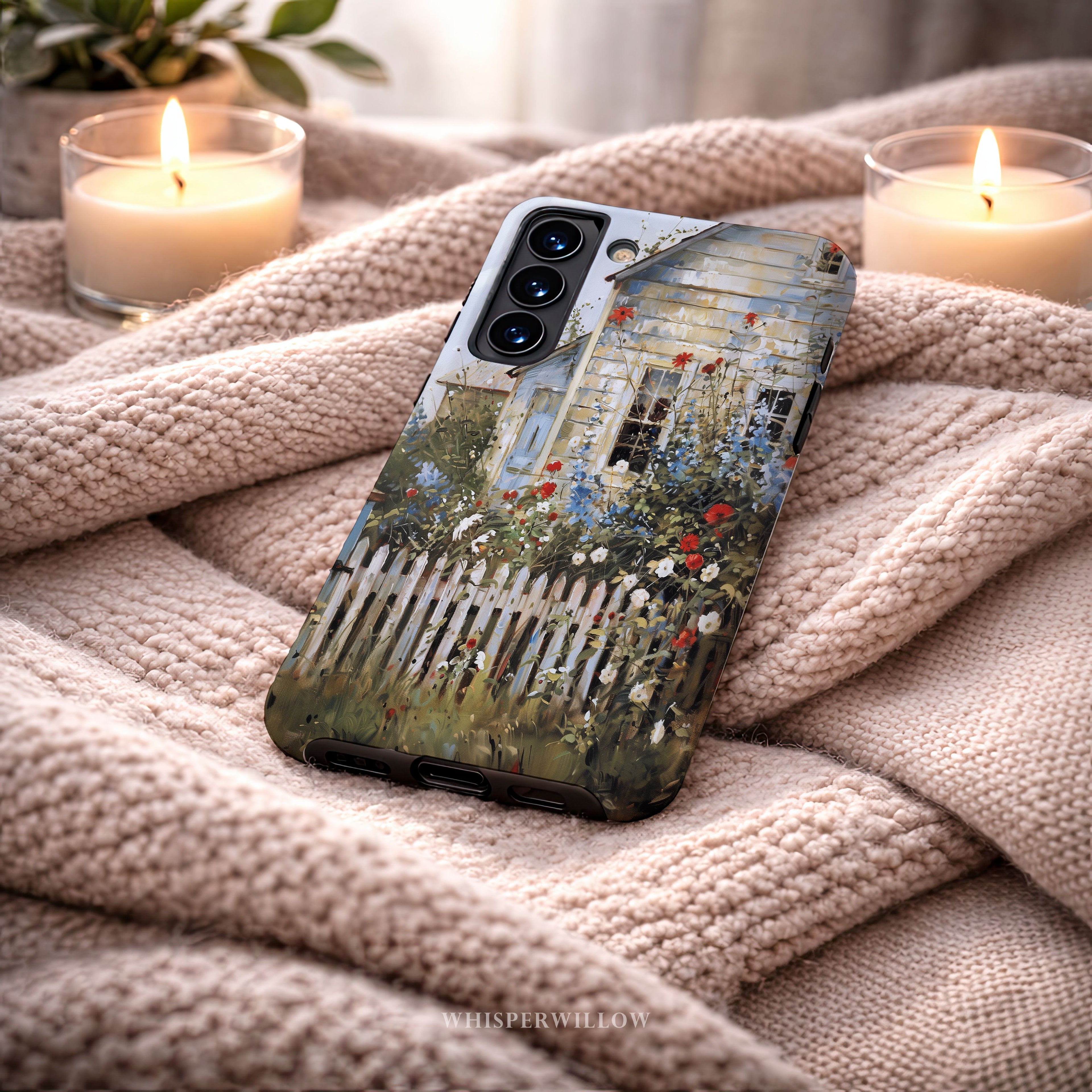 Wildflower Cottage Phone Case | Compatible with Samsung | Rustic Floral Farmhouse Colorful Artistic
