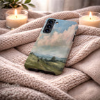 Pastel Sky Landscape Phone Case | Compatible with Samsung Devices | Colorful Scenic Hills Aesthetic Art