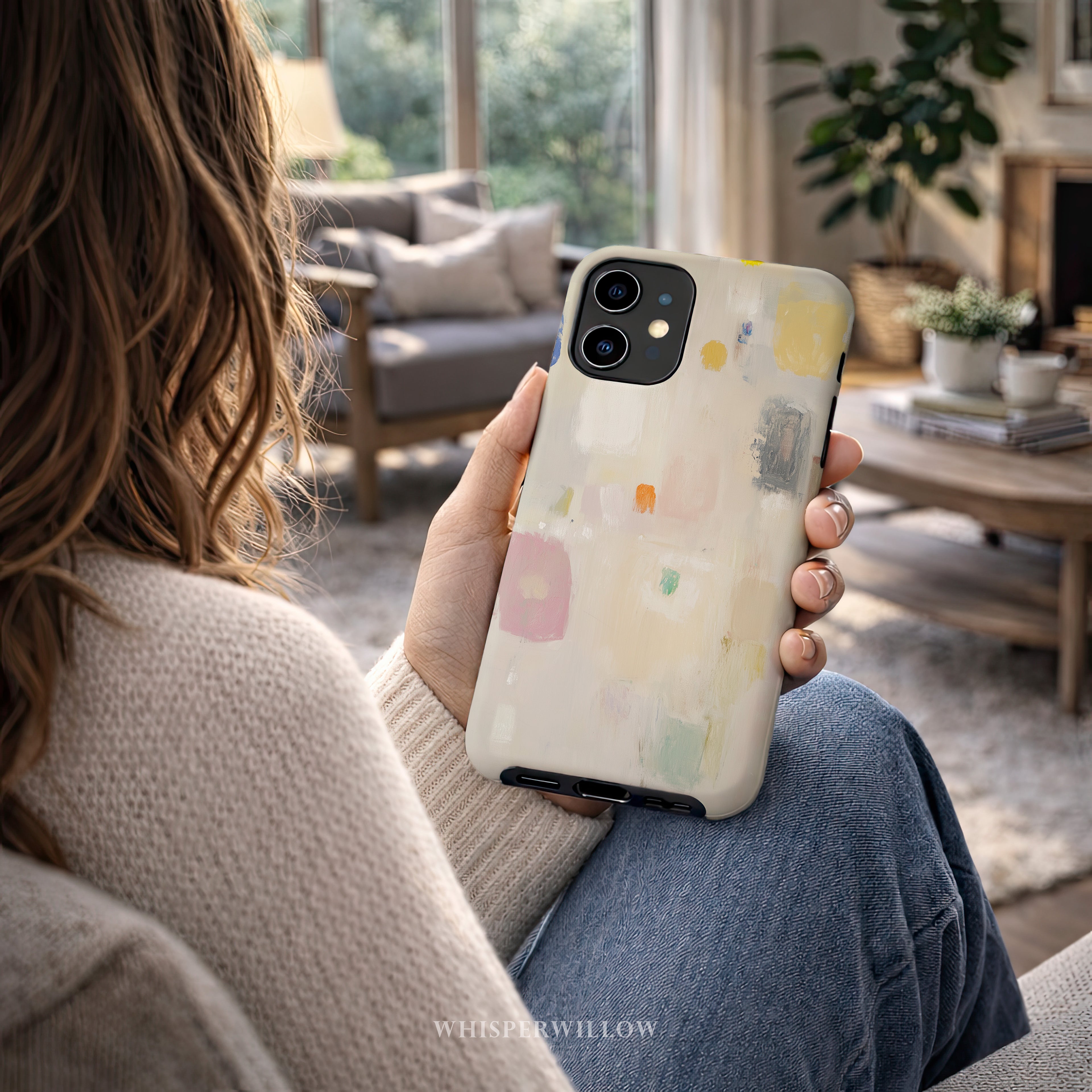 Abstract Pastel Art Phone Case | Compatible with iPhone | Colorful Minimal Design Cover