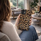 Leopard Print Dual Layer Phone Case | iPhone Compatible | Matte Protective Cover