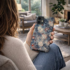 Abstract Fireworks Phone Case | Compatible with iPhone | Patriotic Red White Blue Starburst Cover