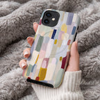 Pastel Color Block Phone Case | Compatible with MagSafe | Aesthetic Abstract Art | Minimalist Modern Cover