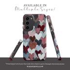 Heart Pattern Phone Case Compatible with Samsung Galaxy | Cute Aesthetic Pink Red Romantic Valentine Modern Love Art Cover