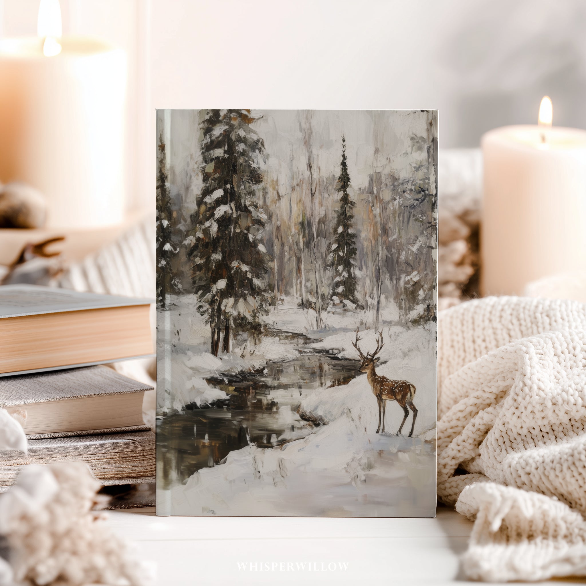 Winterwald-Hirsch-Notizbuch (gebunden) – Natur, Wald, Holiday Creek, rustikales Waldmotiv