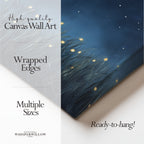 Glühwürmchen-Leinwandbild – Leuchtende Käfer, Sternennacht, dunkelblauer, funkelnder Himmel, magisch