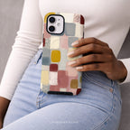 Abstract Color Block Phone Case | Compatible with MagSafe Charging | Cute Aesthetic Artistic Colorful Modern Neutral Gift
