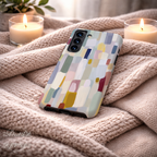 Pastel Color Block Phone Case | Compatible with Samsung | Aesthetic Geometric Art | Modern Minimalist Abstract Colorful Design Cover