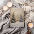 Winter Forest Hardcover Journal - Glowing Trees Snow Cozy Christmas Lights Notebook Gift