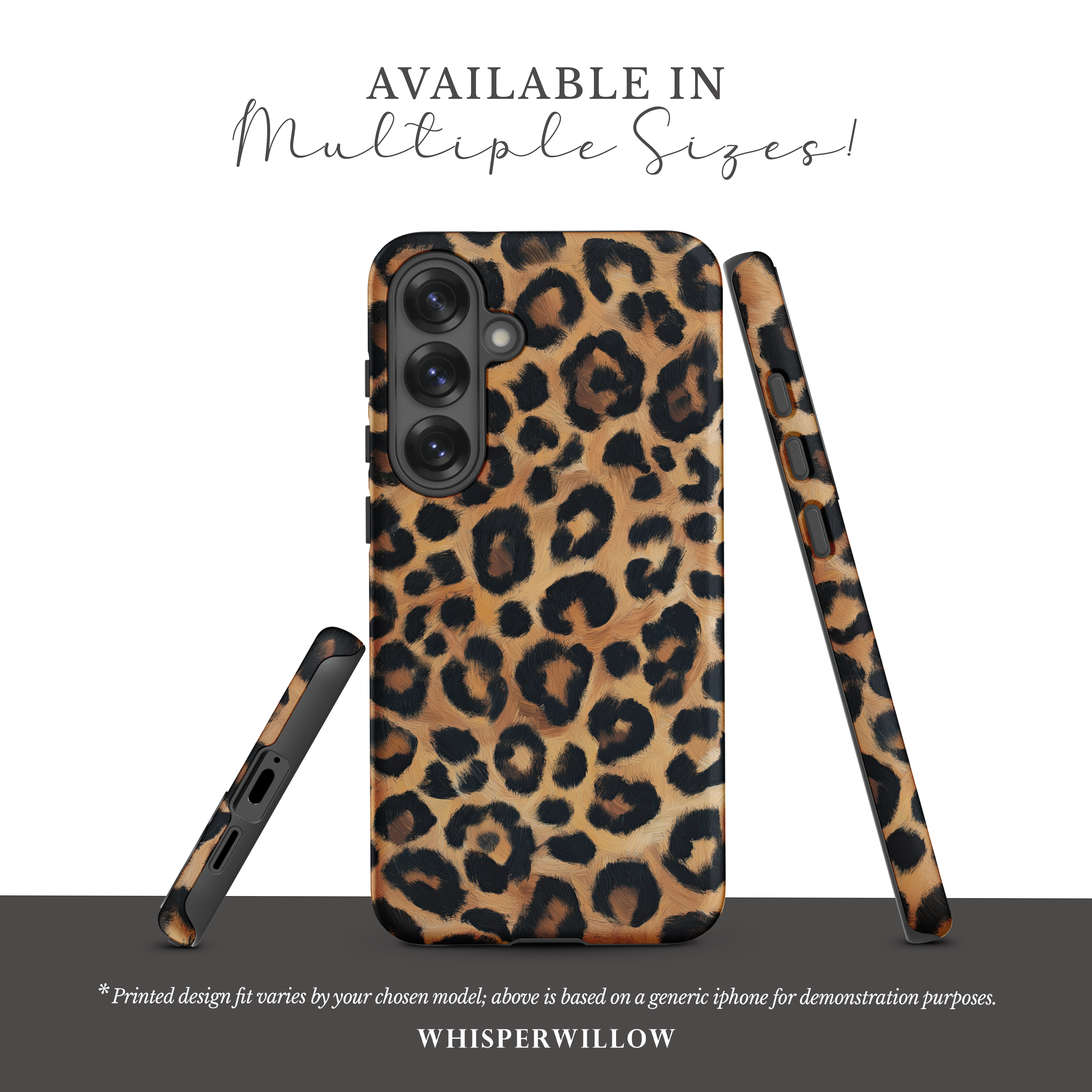 Leopard Print Dual Layer Phone Case | Compatible with Samsung | Matte Protective Cover