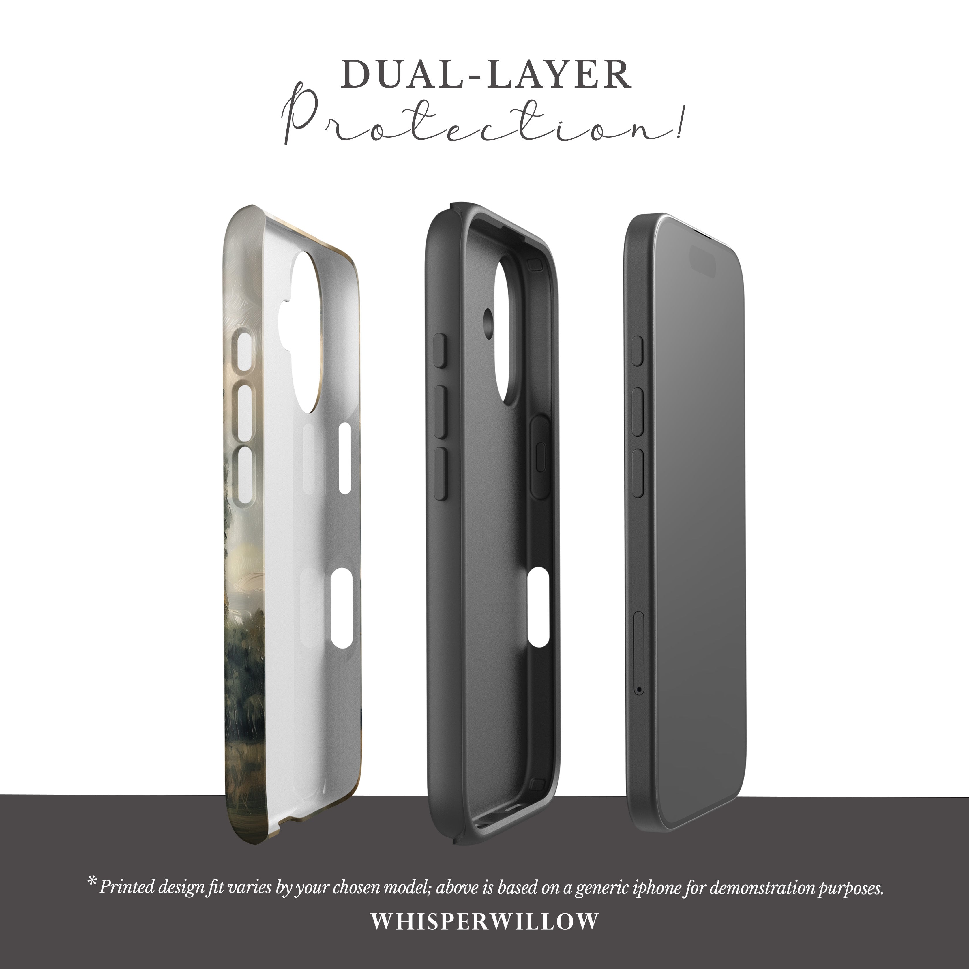 Moody Landscape Artistic Phone Case | Compatible with iPhone Models | Storm Sky Nature Scenic Neutral Rustic