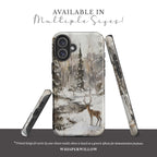 Aesthetic Winter Deer Phone Case | Compatible with MagSafe Charging | Forest Snow Wildlife Art | Gift for Him