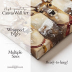 Rentier-Trio als Leinwandbild – Rustikale Weihnachtsdekoration für die Hütte, verspielte Winterlandschaft