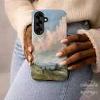 Pastel Sky Landscape Phone Case | Compatible with Samsung Devices | Colorful Scenic Hills Aesthetic Art