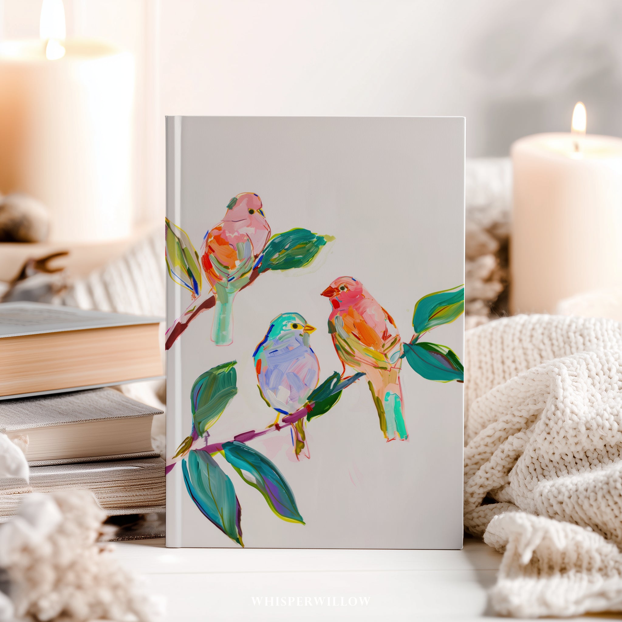 Vibrant Songbirds Hardcover Journal - Colorful Wildlife Animals, Nature Art Notebook Gift
