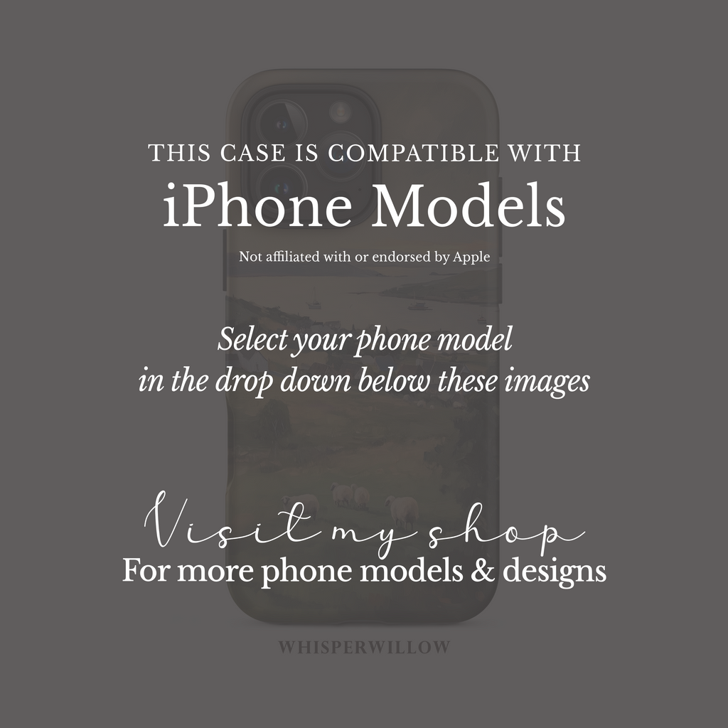 Coastal Sheep Meadow Phone Case | iPhone Compatible | Irish Harbor Village Scenic Cover