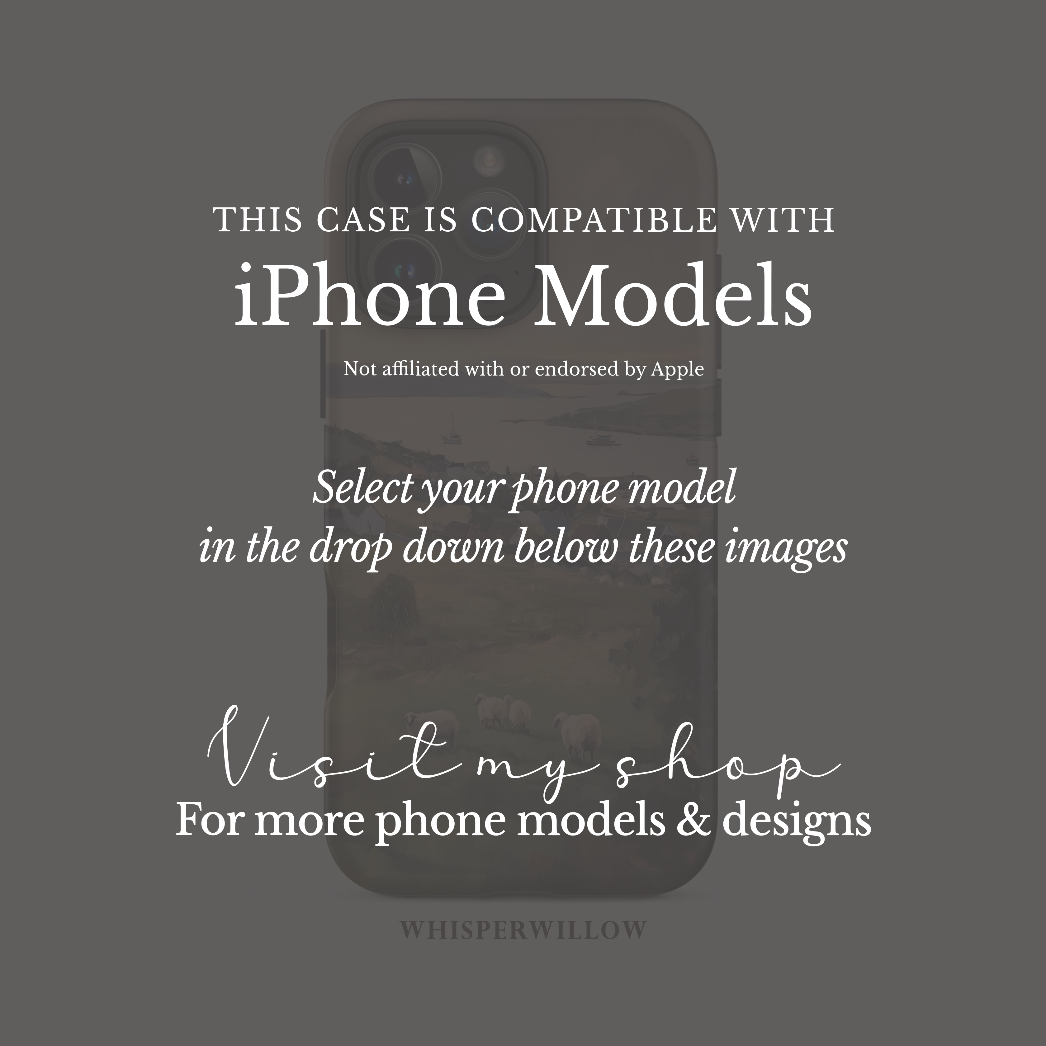 Coastal Sheep Meadow Phone Case | iPhone Compatible | Irish Harbor Village Scenic Cover