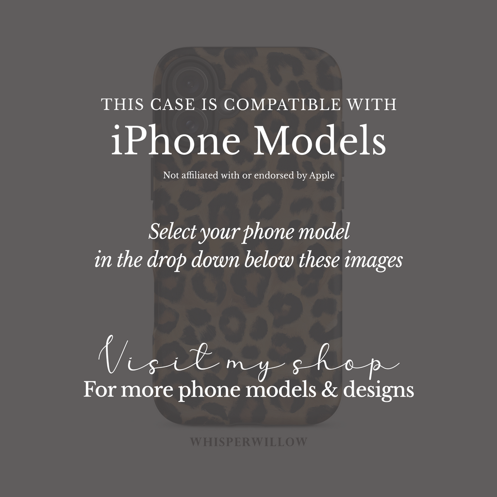 Leopard Print Dual Layer Phone Case | iPhone Compatible | Matte Protective Cover