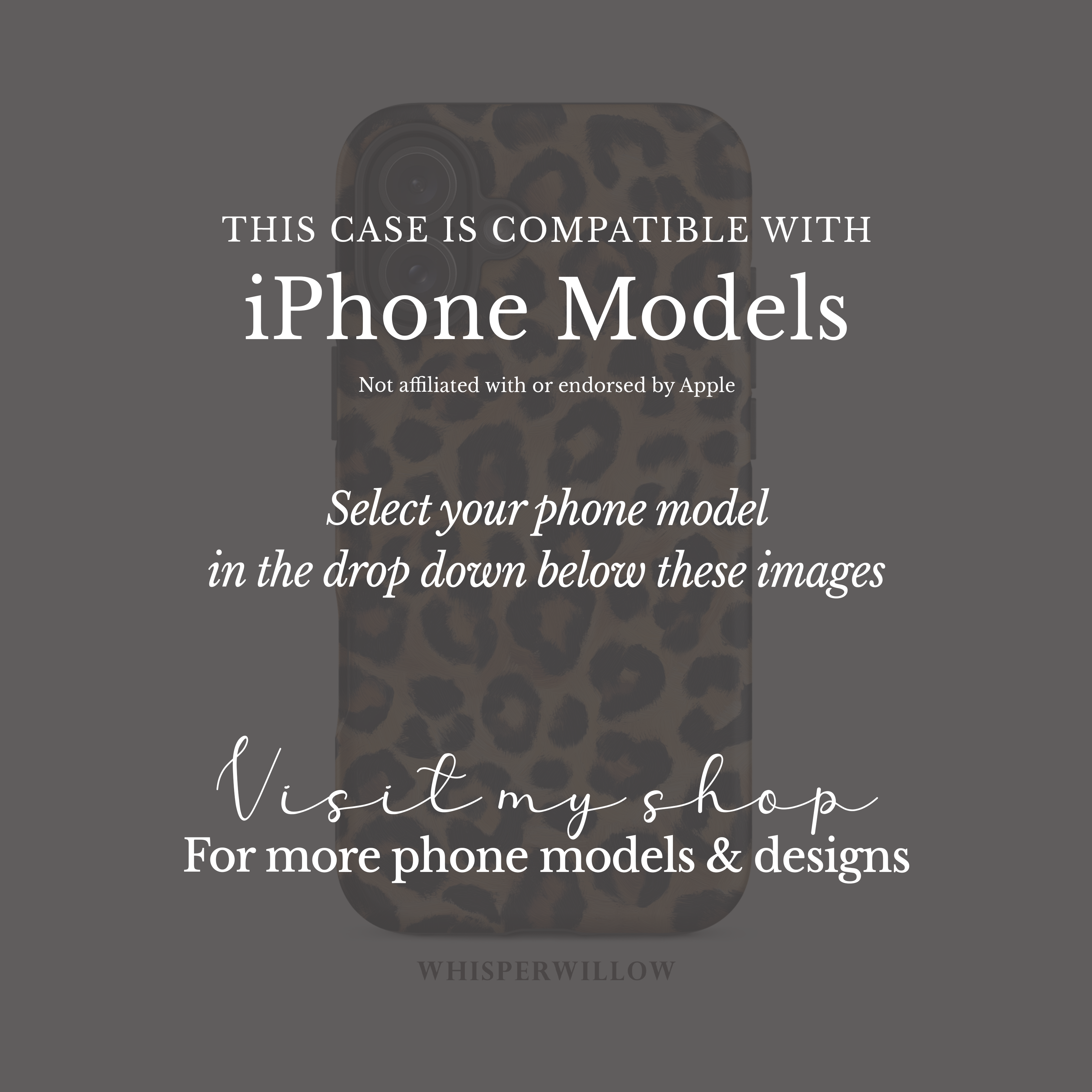 Leopard Print Dual Layer Phone Case | iPhone Compatible | Matte Protective Cover