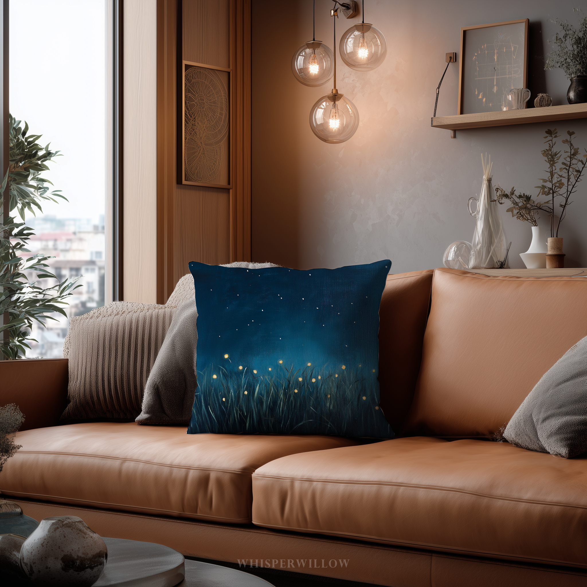 Firefly Meadow Dekokissen – Sternenhimmel mit Glühwürmchen