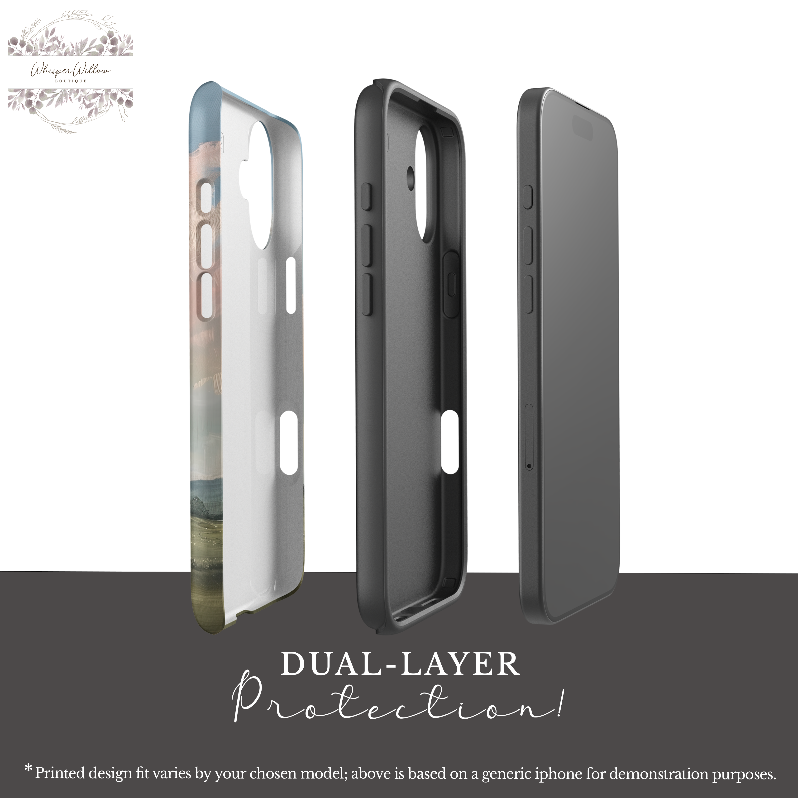 Pastel Sky Landscape Phone Case Compatible with iPhone | Colorful Countryside Rolling Hills Scenic Art Cover