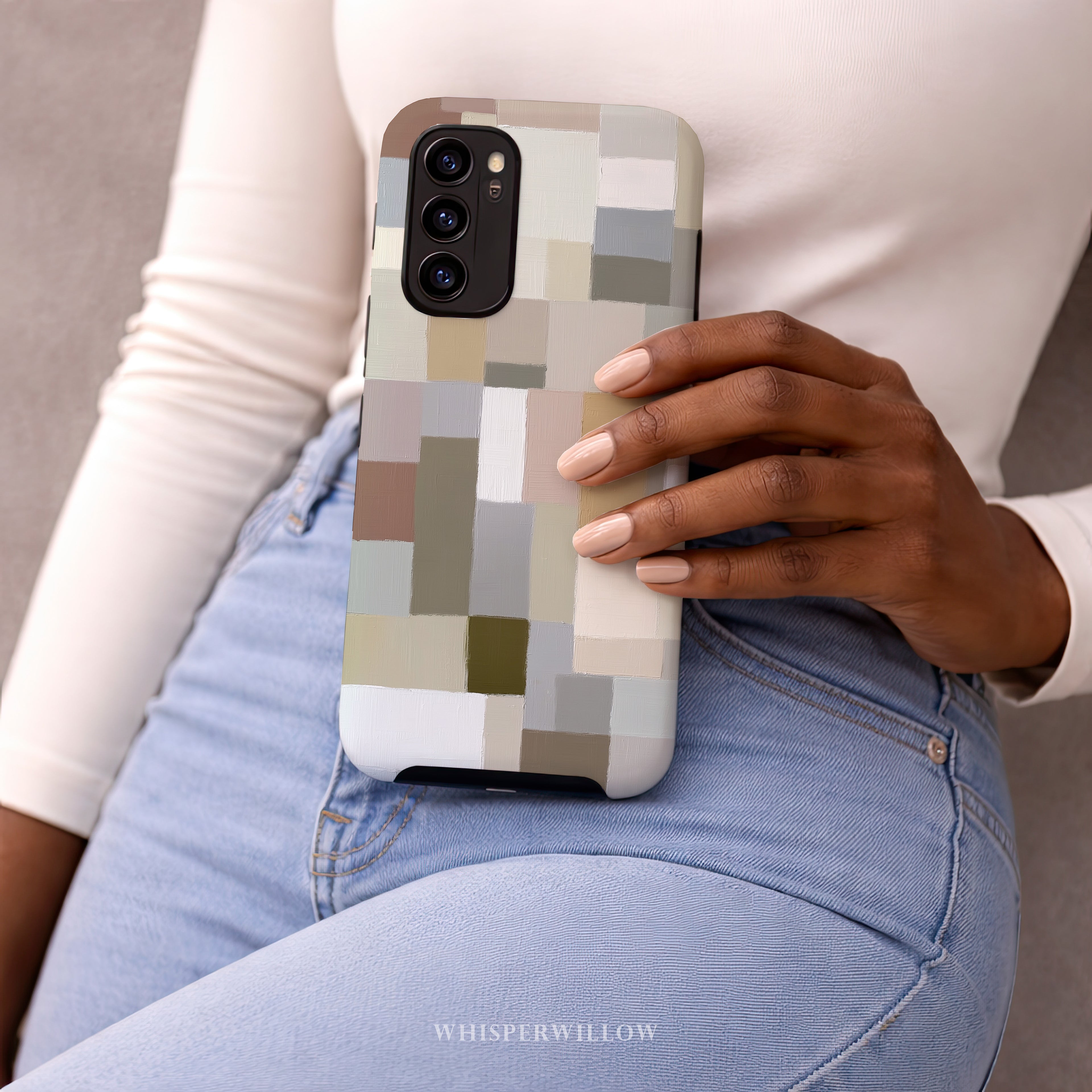 Neutral Aesthetic Phone Case | Minimalist Abstract Art | Compatible with iPhone | Modern Soft Color | Artistic Chic Gift